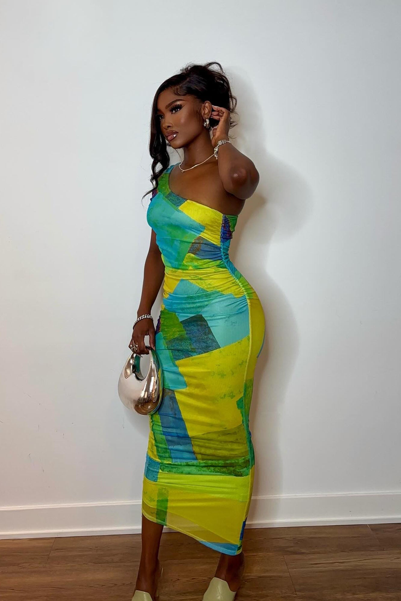 Sleeveless Flowy Maxi Dress - Lime